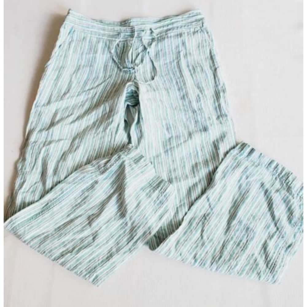 Women's Tommy Bahama Kohala Stripe Pants Ice cave Size 4 $128.00 Linen